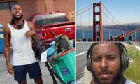 Inspirational man walks 2,500 miles in five months across the country from his New York home to San Francisco... before immediately being robbed in California