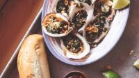 Vietnamese-style scallion oil chargrilled oysters