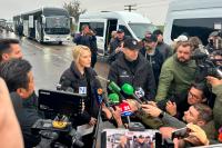 Civilians from war-ravaged Oleshky arrive in Belarus on their way to Ukrainian territory