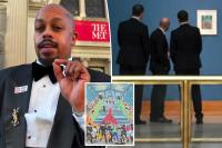 Artist David Sabastian pranks Met Museum by illegally hanging art piece slamming the Met Gala