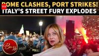 Smoke, Water Cannons: Meloni Under Fire As Italy Rocked By Fresh Protests; Riot Police Battle Crowd